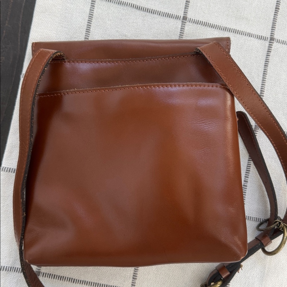 Patricia Nash Brown 100% Leather Crossbody Bag Flap Saddle Purse. EUC - Picture 10 of 11